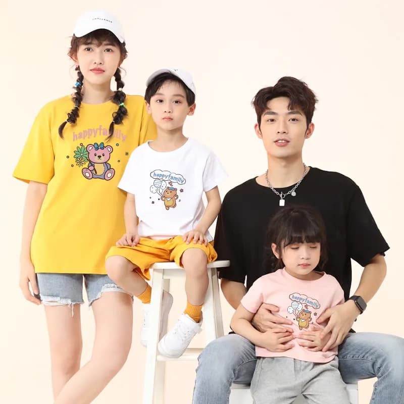 ÁO THUN GIA ĐÌNH HỌA TIẾT CHỮ HAPPY FAMILY